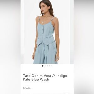 YFB Tate Denim Vest Indigo Pale Blue Wash